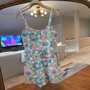Show Me Your Mumu Floral Romper with Belt